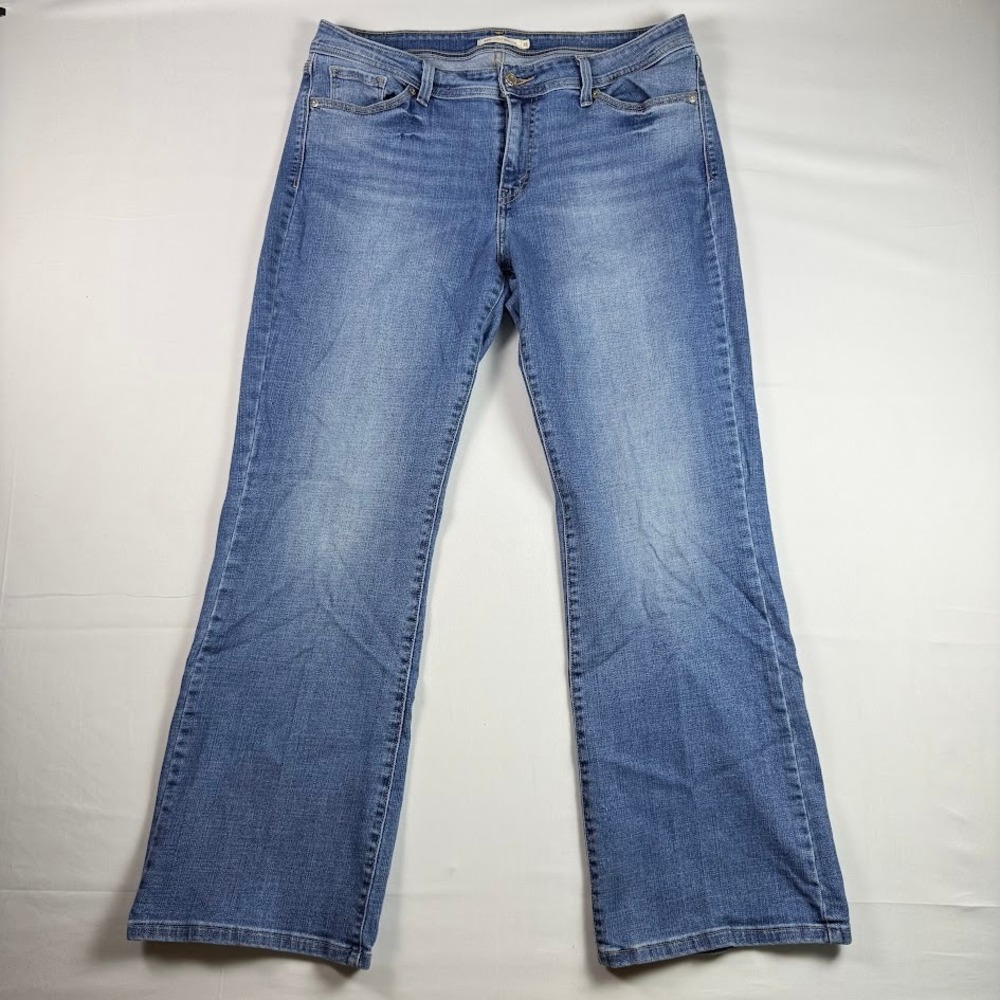 Levis 529 Curvy Bootcut Jeans Womens 16 Blue Medium Wash Stretch Denim Stretch